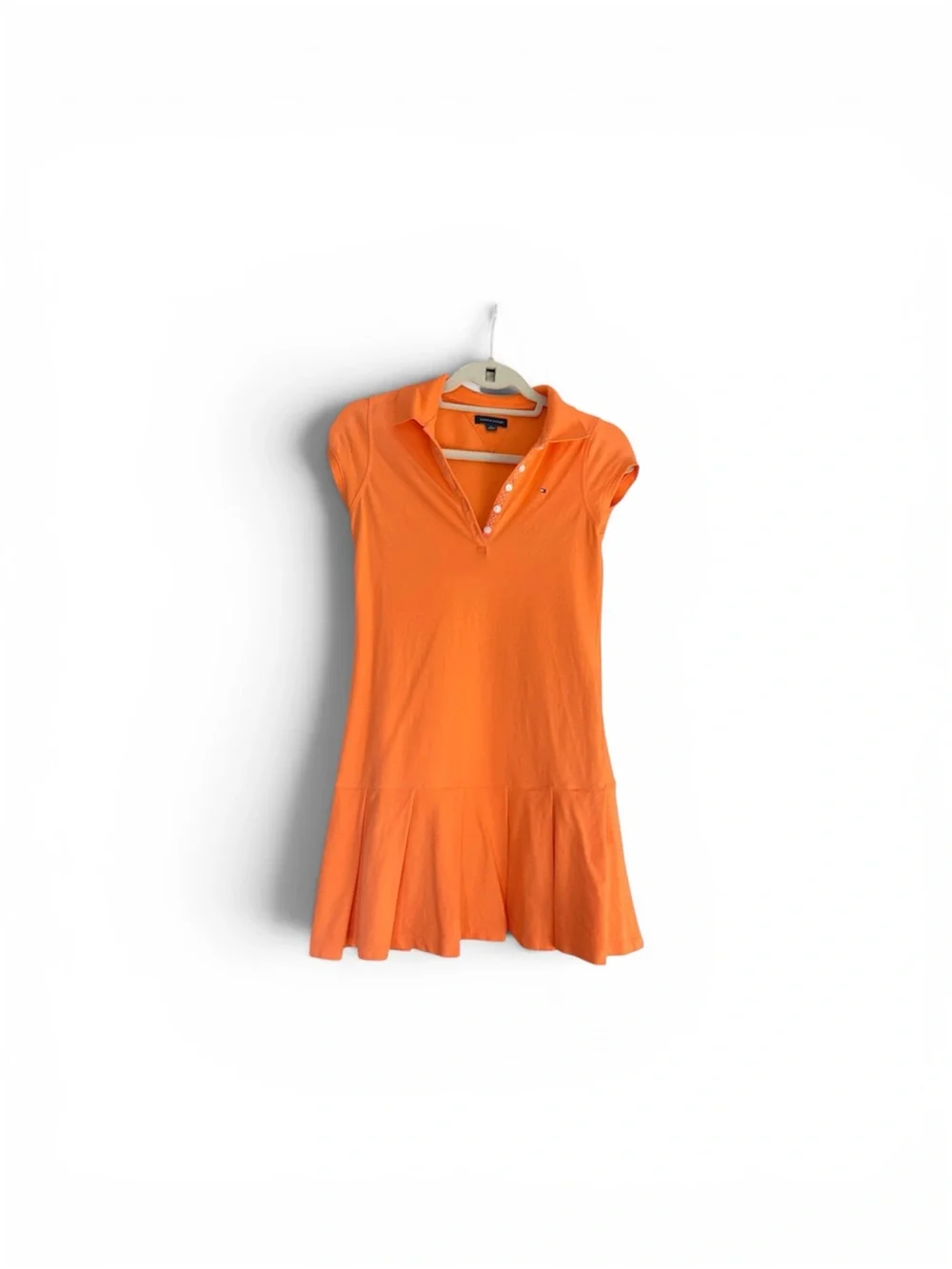 Tommy Hilfiger Cotton Polo Dress - Orange with pleated skirt Girls size 16